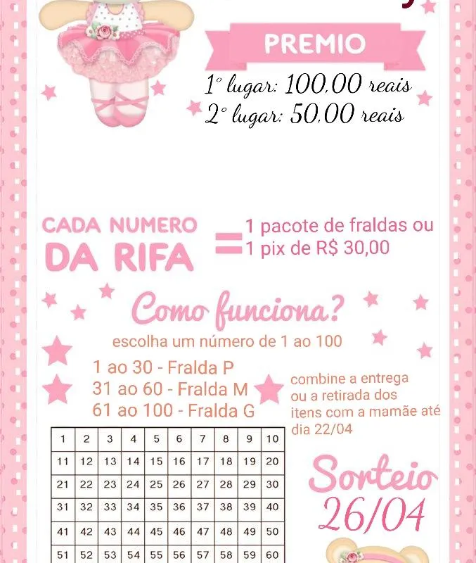 Imagem da campanha Recarda fralda para minha princesa, pois tô de 6 meses e não tenho nada ainda