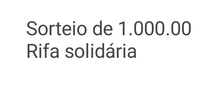 Imagem da campanha Rifa sólidaria