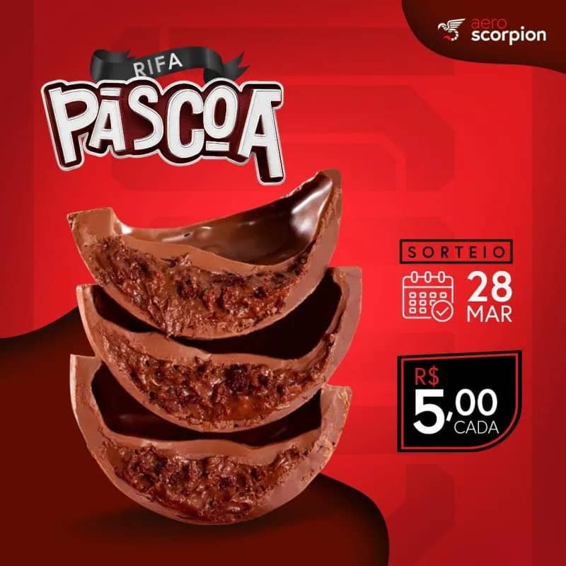 Imagem da campanha Rifa de Páscoa AeroScorpion
