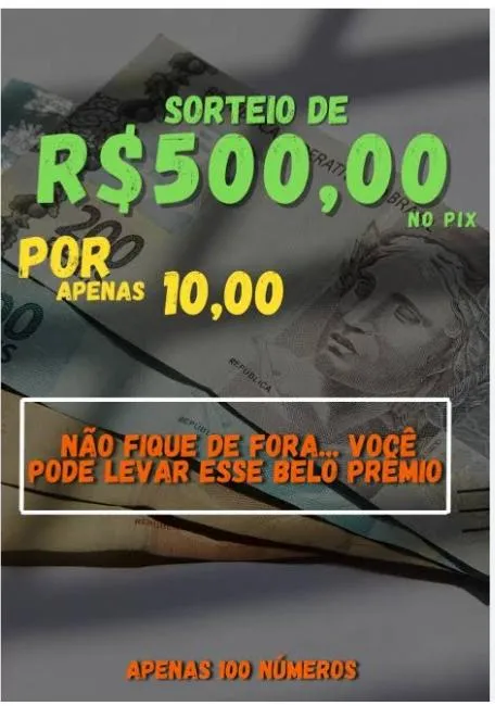 Imagem da campanha Prêmio pix de 500$
