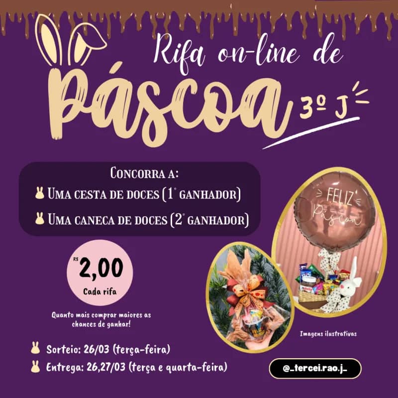 Imagem da campanha Sorteio de Páscoa!
