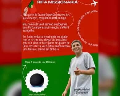 Imagem da campanha Rifa Missionaria - Portugal