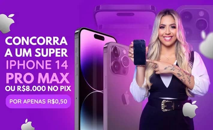 Imagem da campanha iPhone 15 pro Max ou 8k no pix