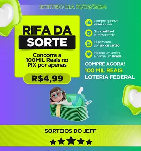 Imagem da campanha Sorteio do Jeff
