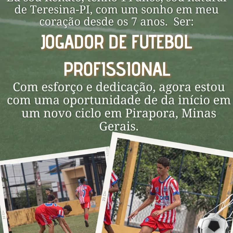 Imagem da campanha Eu vou ser um jogador profissional