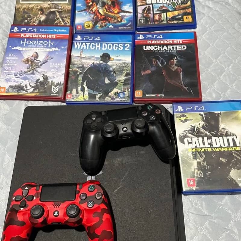 Imagem da campanha Rifa se Ps4 com 10 jogos em 2 controles semi novos