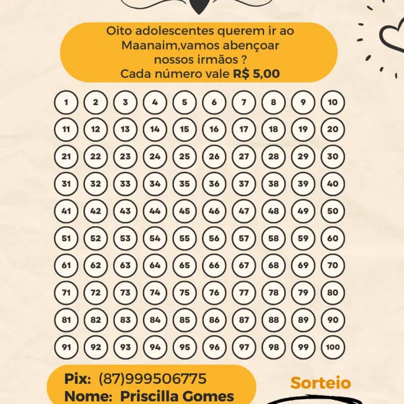 Imagem da campanha Rifa para o Maanaim