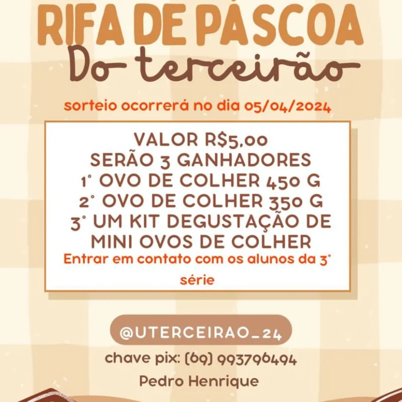 Imagem da campanha Rifa terceirão