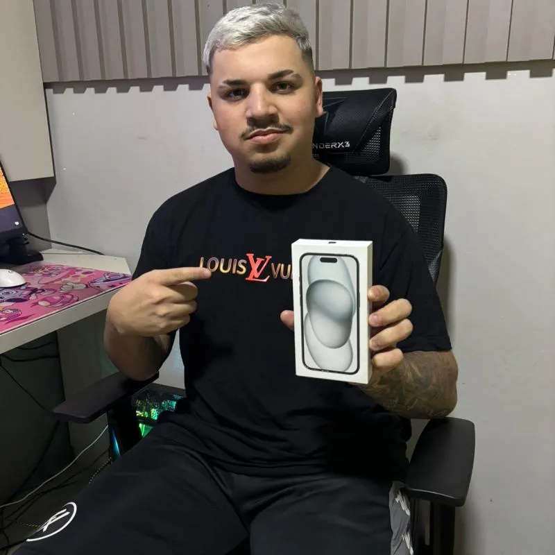 Imagem da campanha iPhone 15 Pro Max 128gb ou 7k