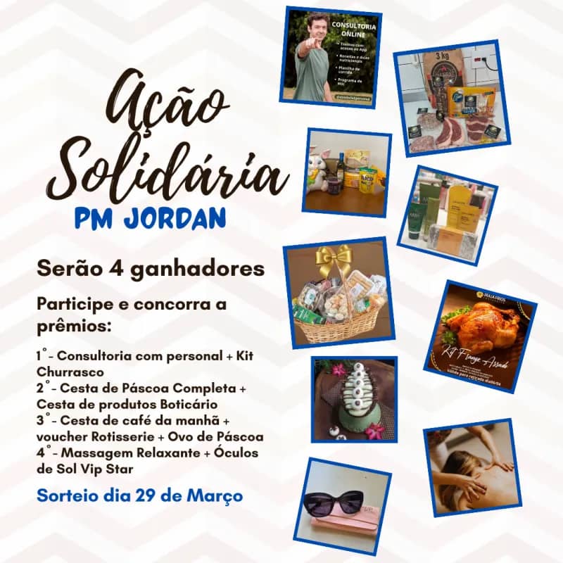 Imagem da campanha Ação Solidária PM Jordan