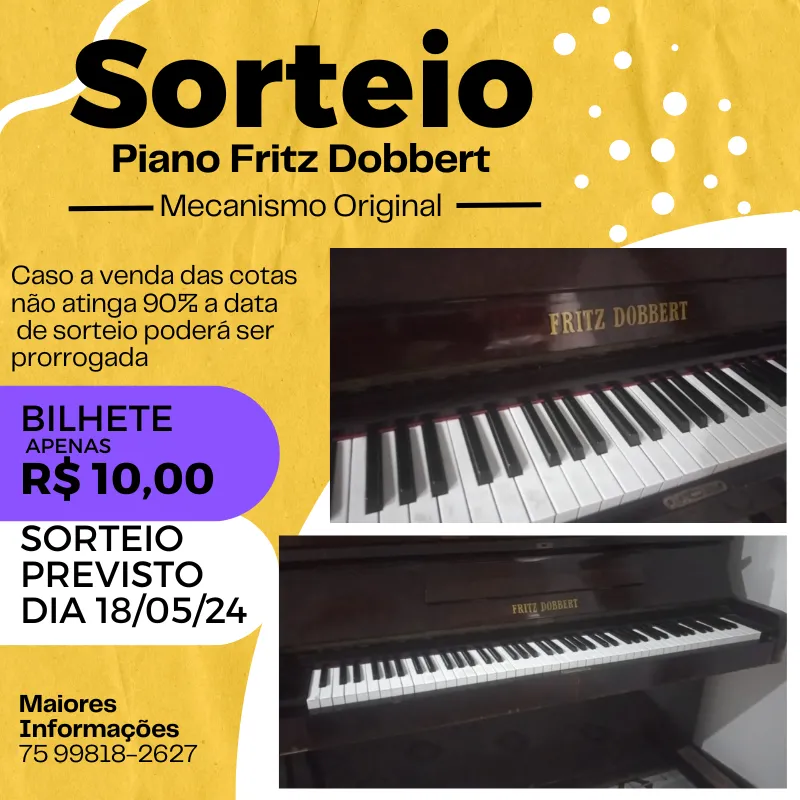 Imagem da campanha Sorteio Piano Fritz Dobbert