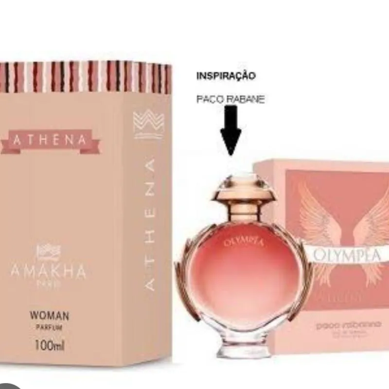 Imagem da campanha AMAKHA PARIS ATHENA, contratipo do Olímpea . Fragrância é floral,o perfume Athena transmite a força e a sagacidade da mulher
