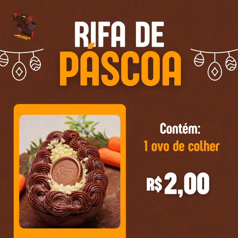Imagem da campanha Rifa de Páscoa Terceirão 2024