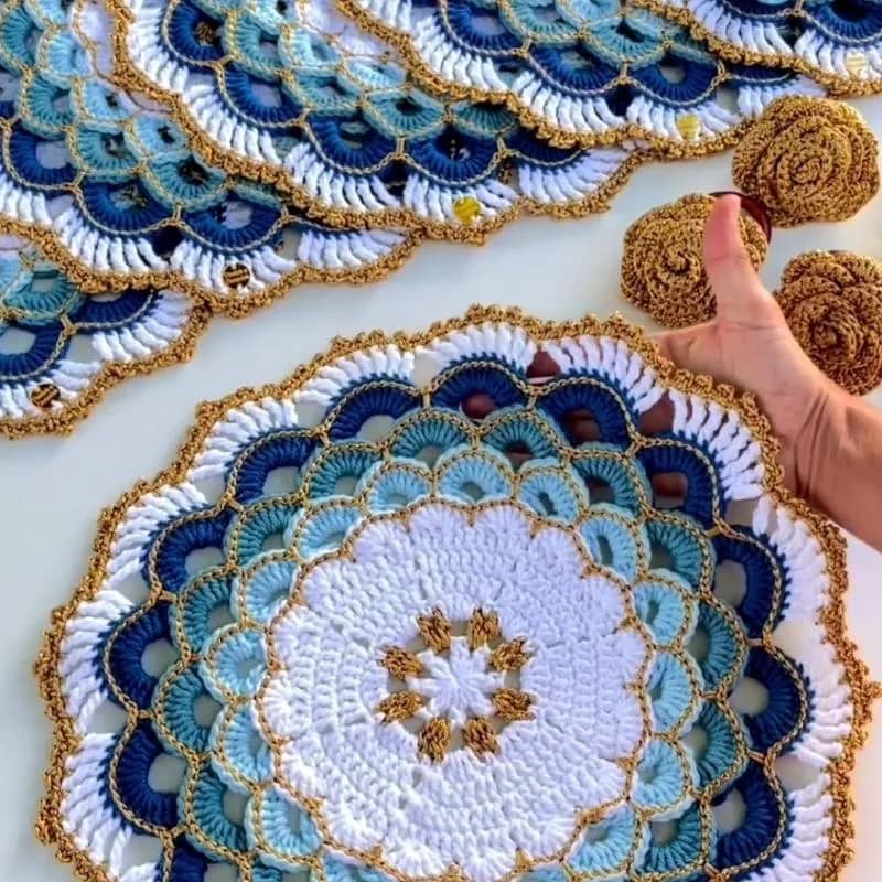 Imagem da campanha Jogo de souplast de crochê 6 peças