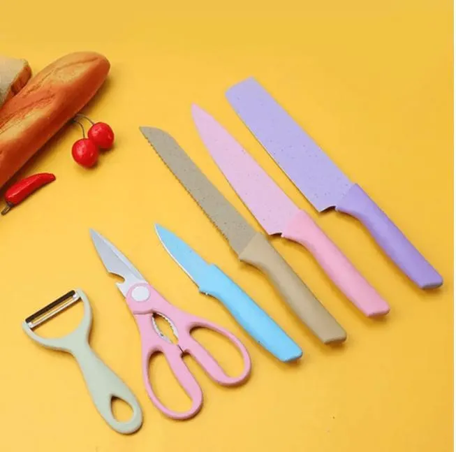Imagem da campanha Jogo de Facas Coloridas de Aço de Alto Carbono com 6 Peças