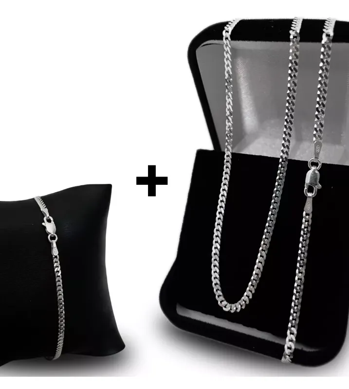 Imagem da campanha Colar e pulseira masculina em prata 925 ou $150 no pix