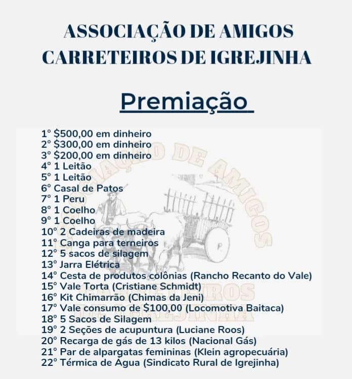 Imagem da campanha ASSOCIAÇÃO DE AMIGOS CARRETEIROS DE IGREJINHA