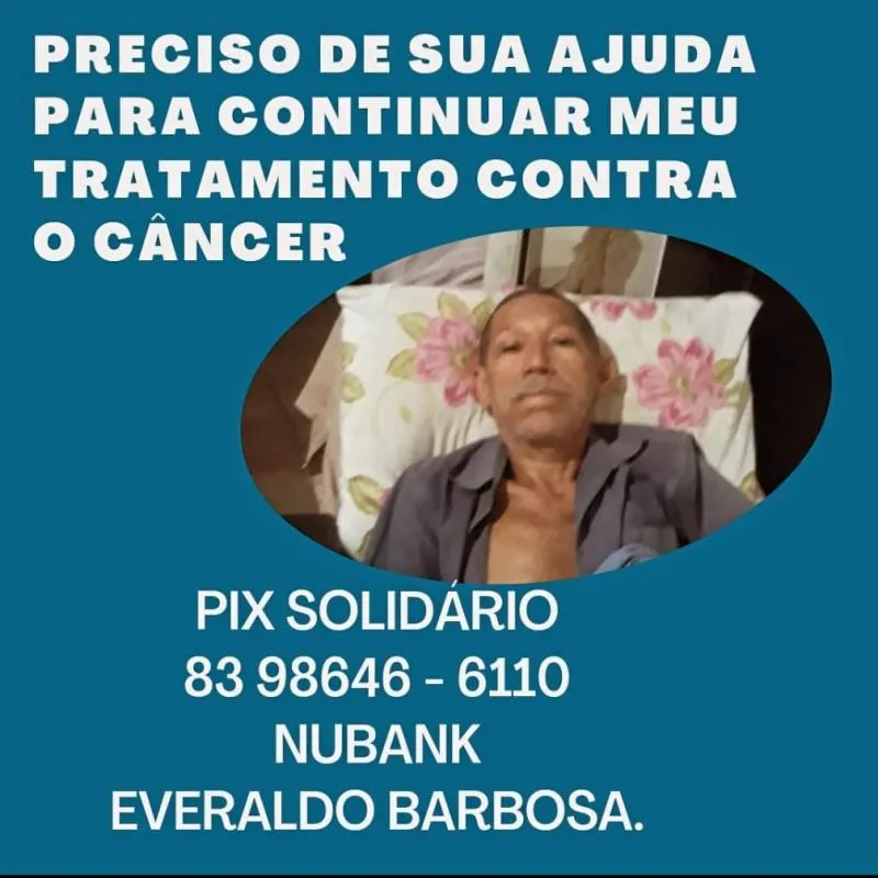 Imagem da campanha Ajude Everaldo na luta contra o câncer