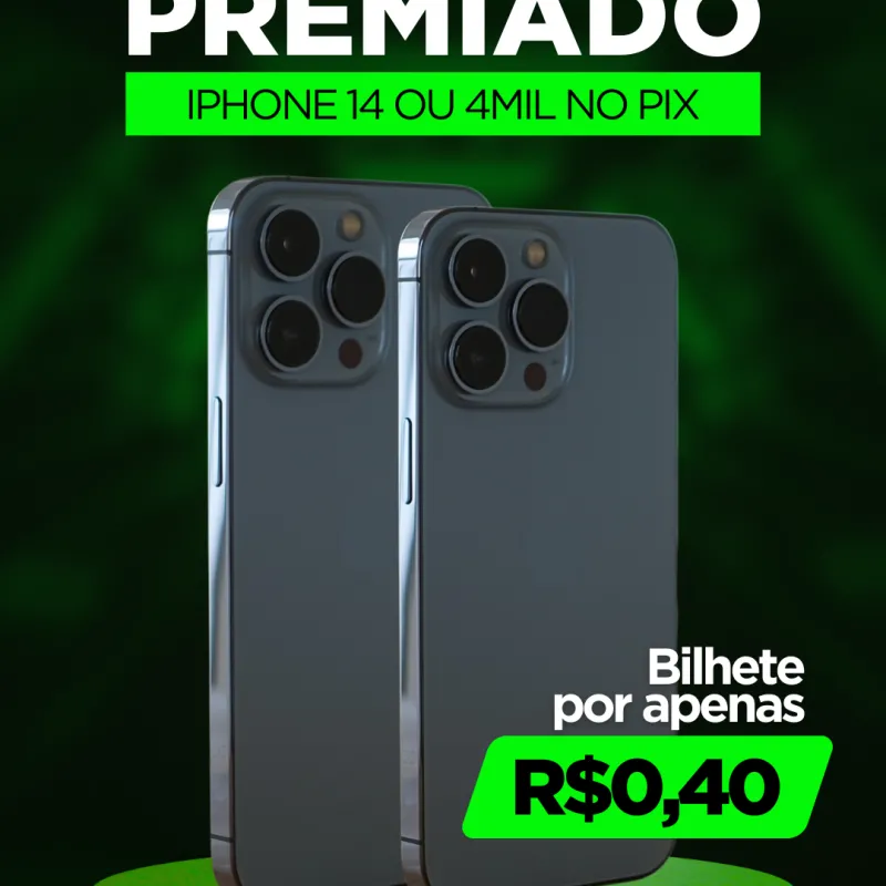 Imagem da campanha Iphone 14 ou 4mil no pix
