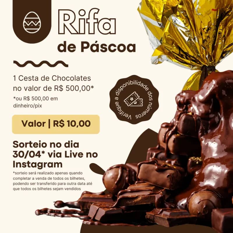 Imagem da campanha Rifa de Páscoa no valor de R$ 500,00