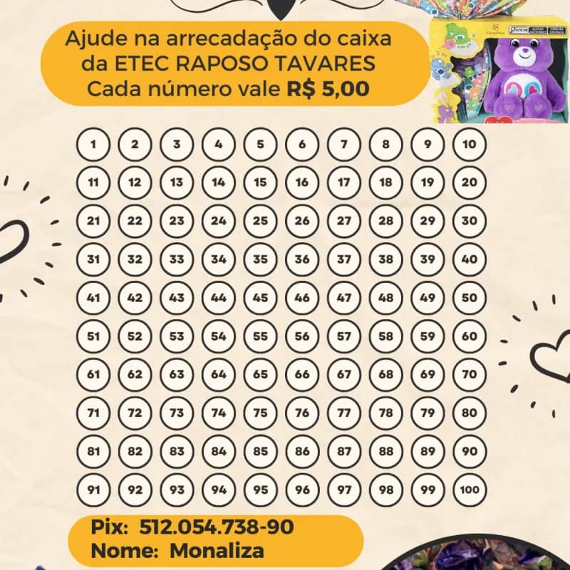 Imagem da campanha Arrecadação do caixa da escola