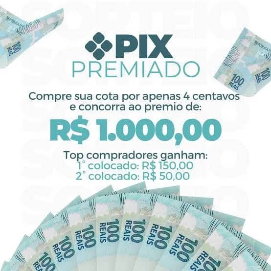 Imagem da campanha 1000 mil no Pix por apenas 4 Centavinhos 🚀