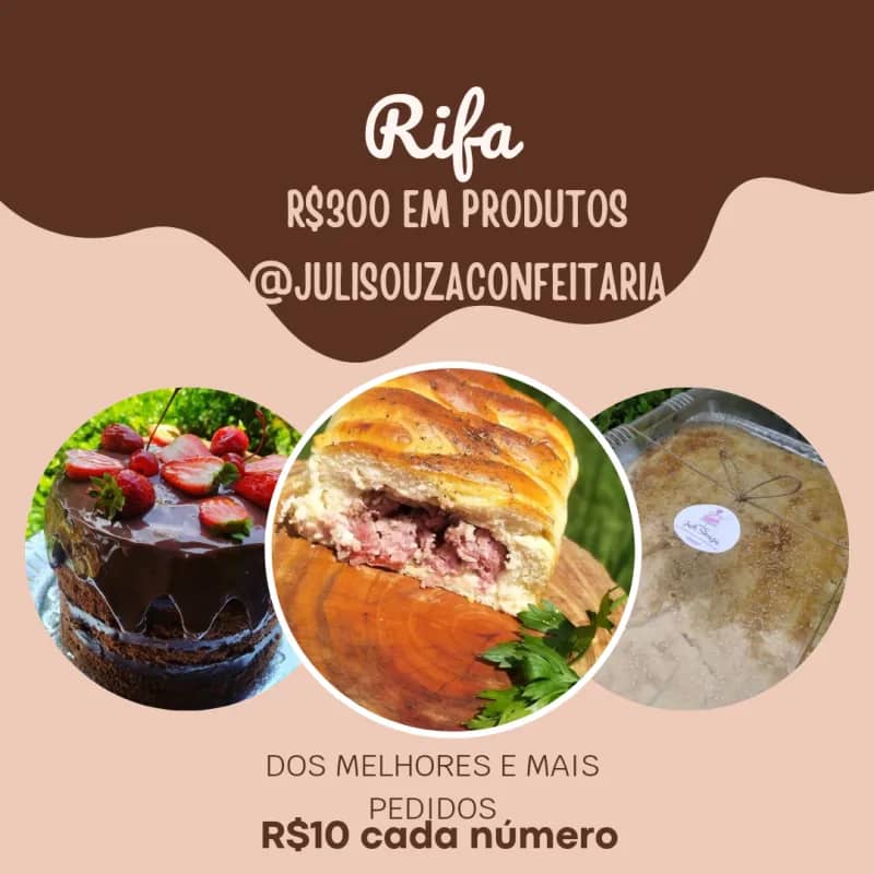 Imagem da campanha Rifa produtos juh confeitaria