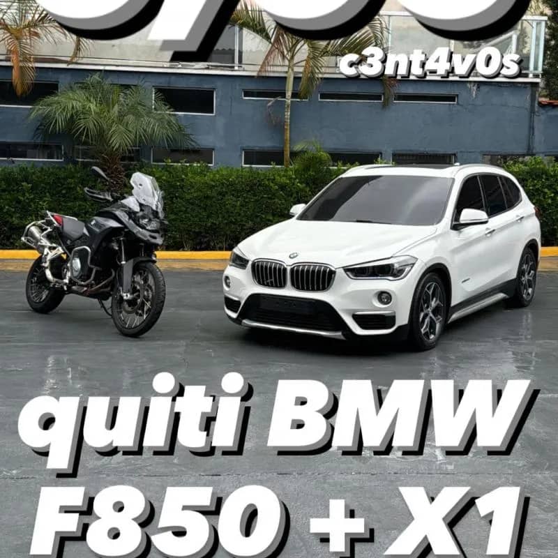 Imagem da campanha Kit BMW X1 + F850 no pix