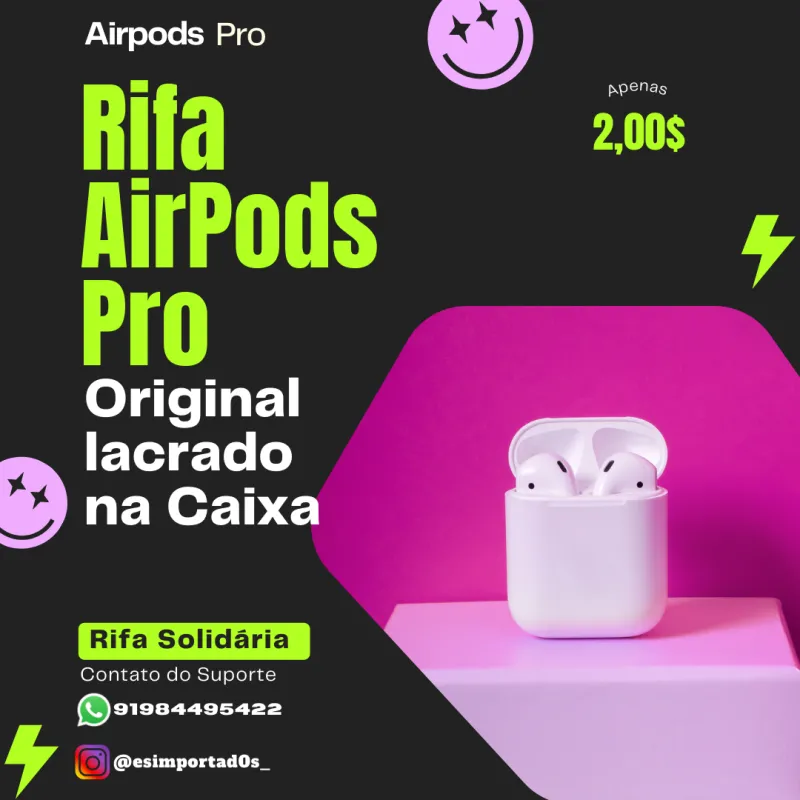 Imagem da campanha Rifa Solidaria Airpods Pro Original