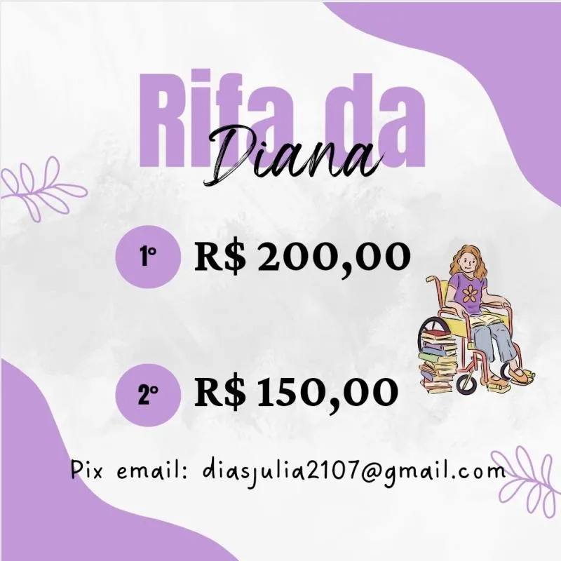 Imagem da campanha Rifa para a Diana