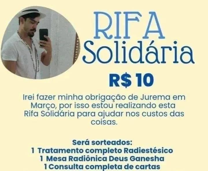Imagem da campanha Rifa Solidária Obrigação de Jurema