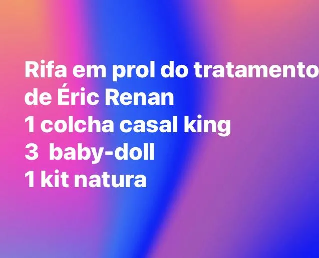 Imagem da campanha Tratamento em prol de Eric Renan