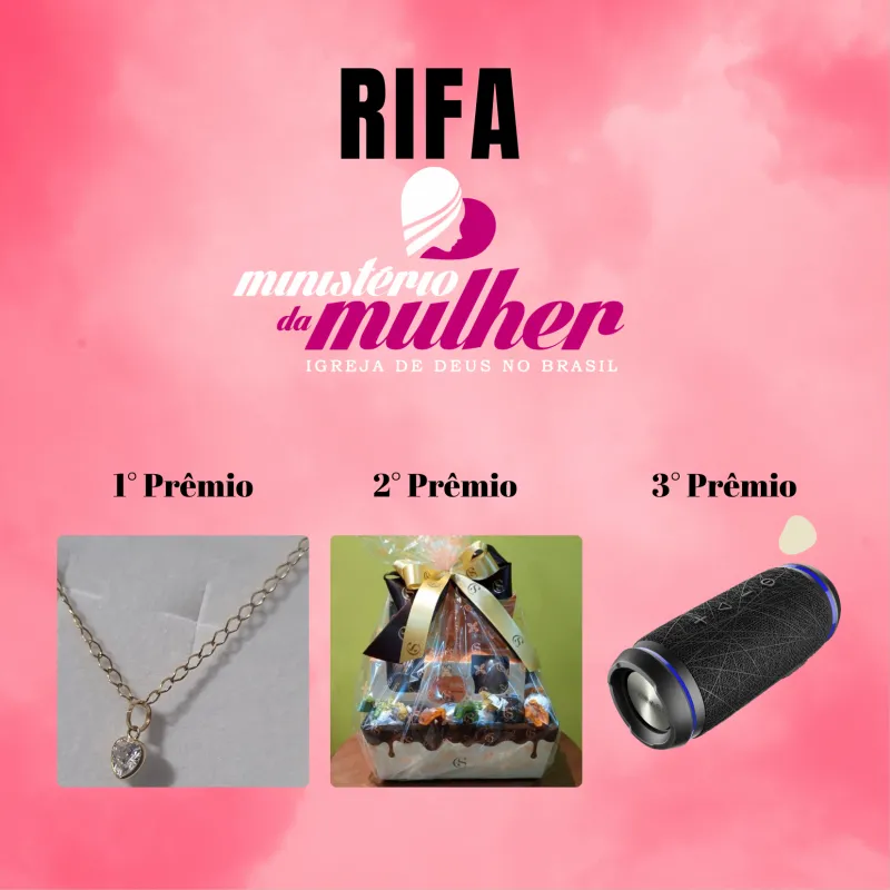 Imagem da campanha Rifa - Ministério da Mulher IDB Confresa
