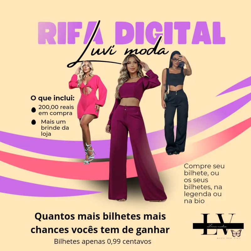Imagem da campanha Rifa digital, Luvi Moda