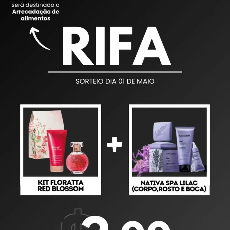 Imagem da campanha Rifa de cosméticos Boticário