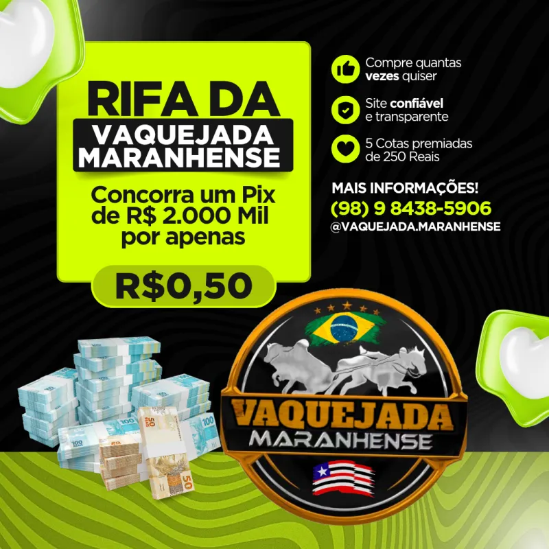 Imagem da campanha 1° Rifa Da página vaquejada maranhense