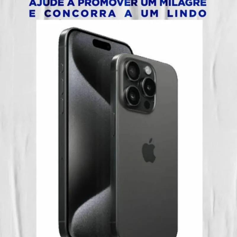 Imagem da campanha Rifa Solidária - iPhone 15 Pro Max Titânio Preto 256GB