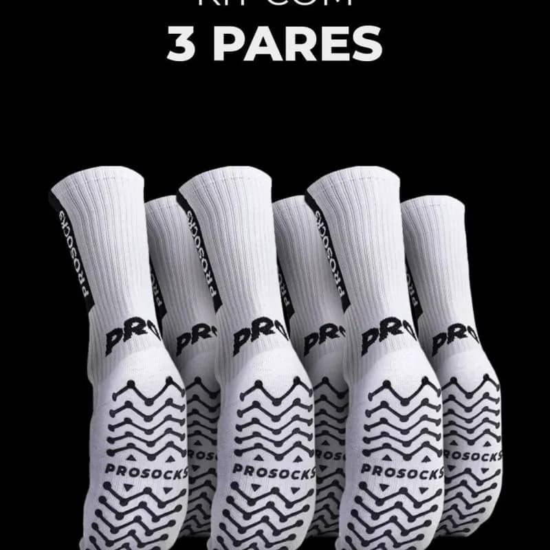 Imagem da campanha Kit com 3 meias prosocks na cor preta, branca e laranja