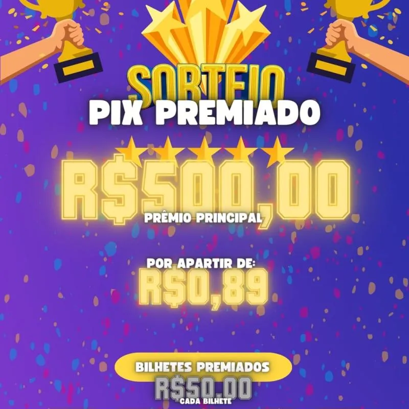 Imagem da campanha PIX PREMIADO R$500,00