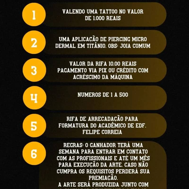 Imagem da campanha RIFA FORMATURA