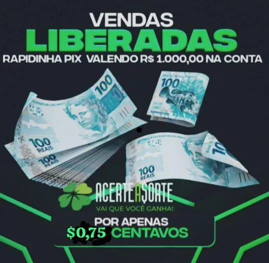Imagem da campanha R$1,000.00 reais no pix
