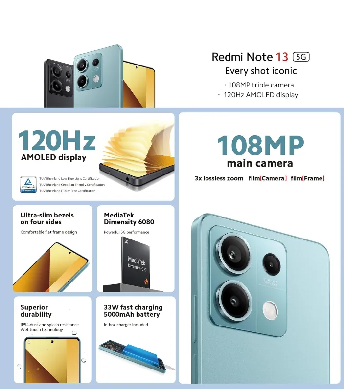 Imagem da campanha Smartphone xiaomi redimi note 13 ou $1,500,00 no Pix