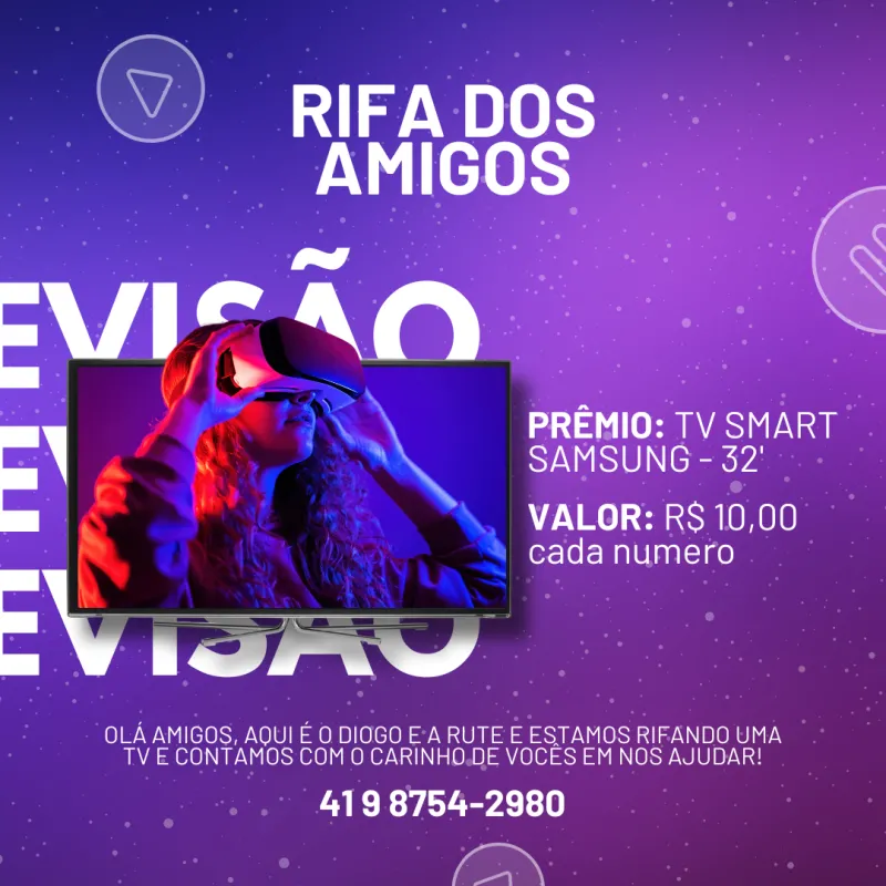 Imagem da campanha Rifa dos Amigos - TV SMART SAMSUNG - 32' (usada)