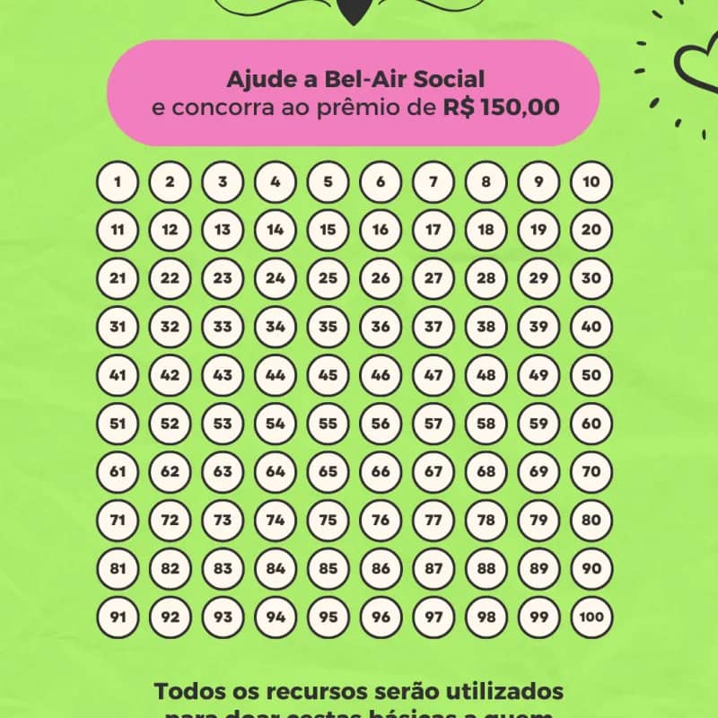 Imagem da campanha Rifa beneficente Bel-Air Social