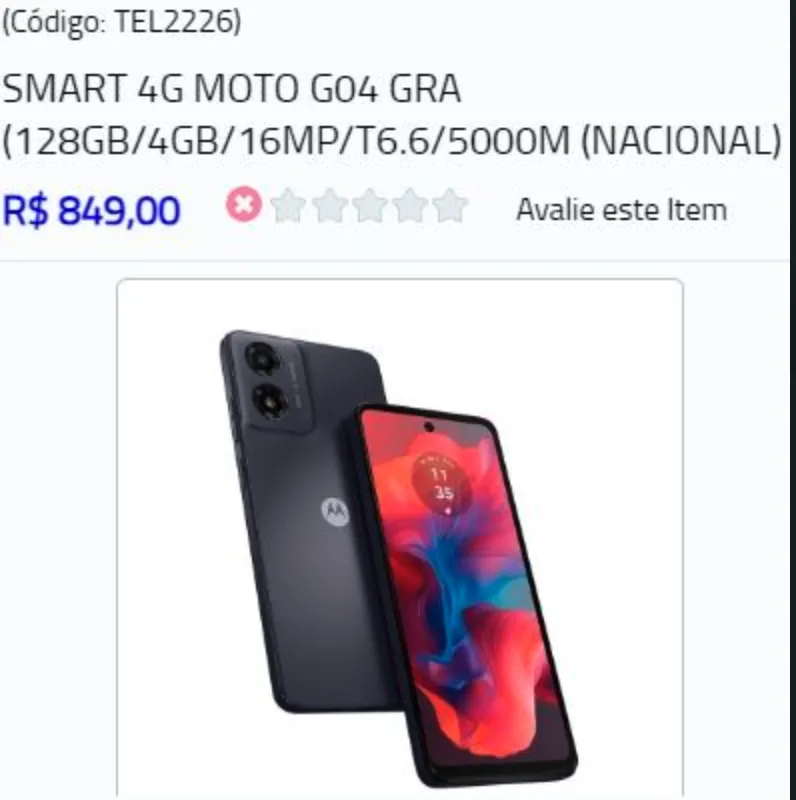 Imagem da campanha Rifa solidária! valendo um celular smart 4g moto go4