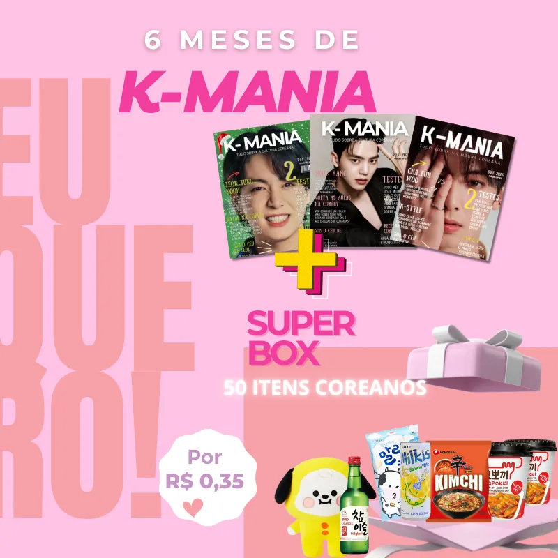 Imagem da campanha 6 Meses de K-MANIA + Box com 50 ITENS Coreanos