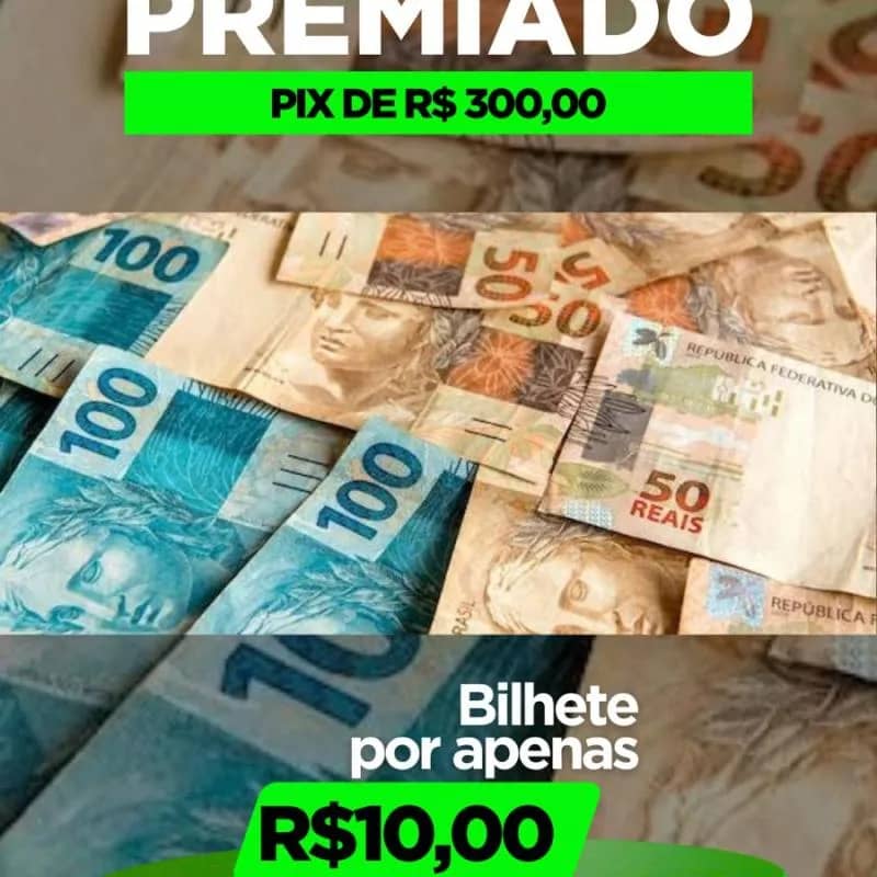Imagem da campanha Pix Premiado de R$ 300,00