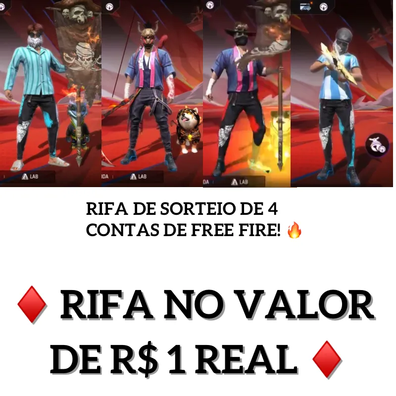 Imagem da campanha Rifa de sorteio de contas gemadas de free fire !