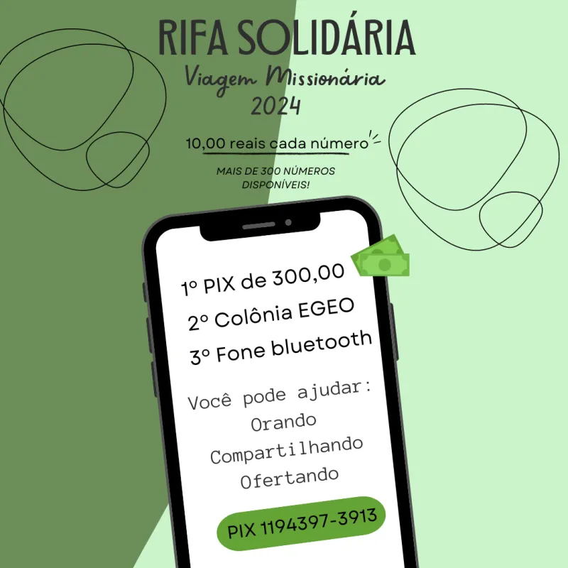 Imagem da campanha Rifa solidária - viagem missionária GH'2024
