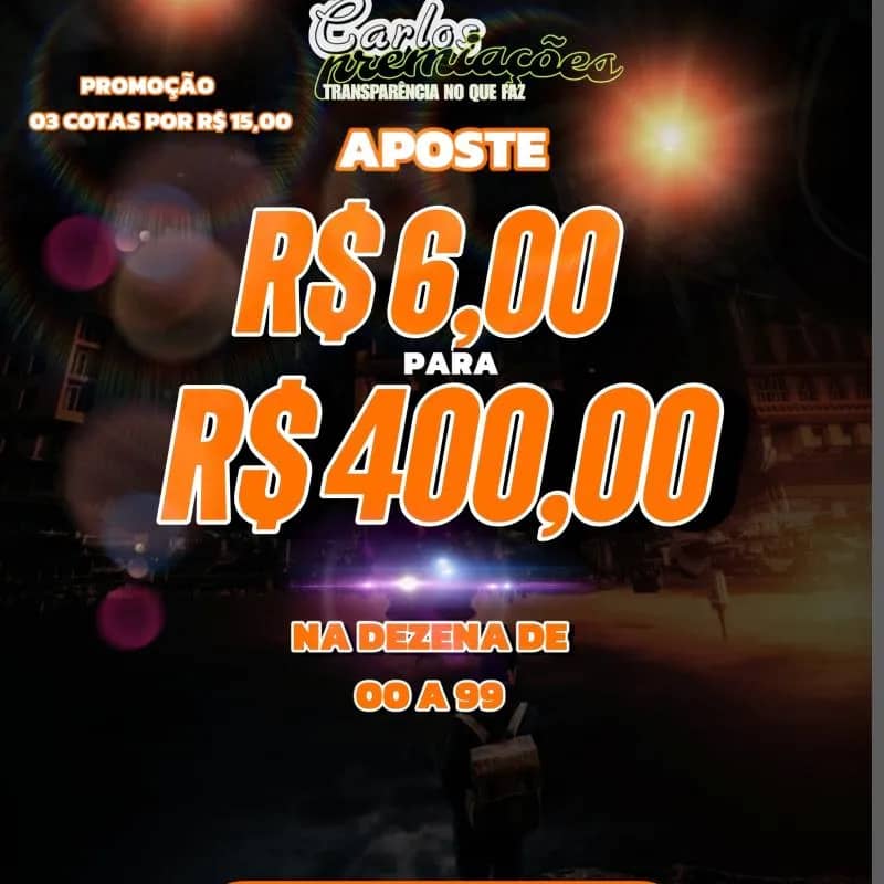 Imagem da campanha R$ 6,00 para R$ 400 no PIX